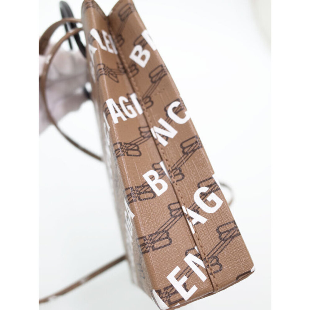 Balenciaga Shopping bag leather all over monogram Brown - Picture 8 of 9